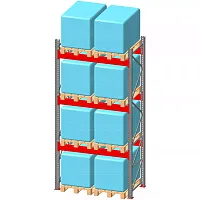 Стеллаж паллетный фронтальный СП 6500(Н)х2200х1100х120х2,5 мм (на ярус 2 финпаллеты по 400 кг)