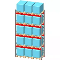 Стеллаж паллетный фронтальный СП 5500(Н)х2700х1100х120х2,0 мм (на ярус 3 европаллеты по 1500 кг)