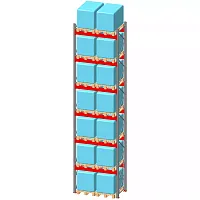 Стеллаж паллетный фронтальный СП 11000(Н)х2200х1100х120х2,5 мм (на ярус 2 финпаллеты по 1500 кг)