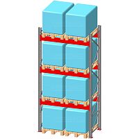 Стеллаж паллетный фронтальный СП 6500(Н)х2200х1100х100х1,5 мм (на ярус 2 финпаллеты по 600 кг)