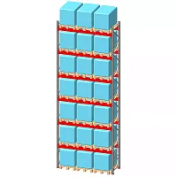 Стеллаж паллетный фронтальный СП 9500(Н)х2700х1100х120х2,5 мм (на ярус 3 европаллеты по 600 кг)